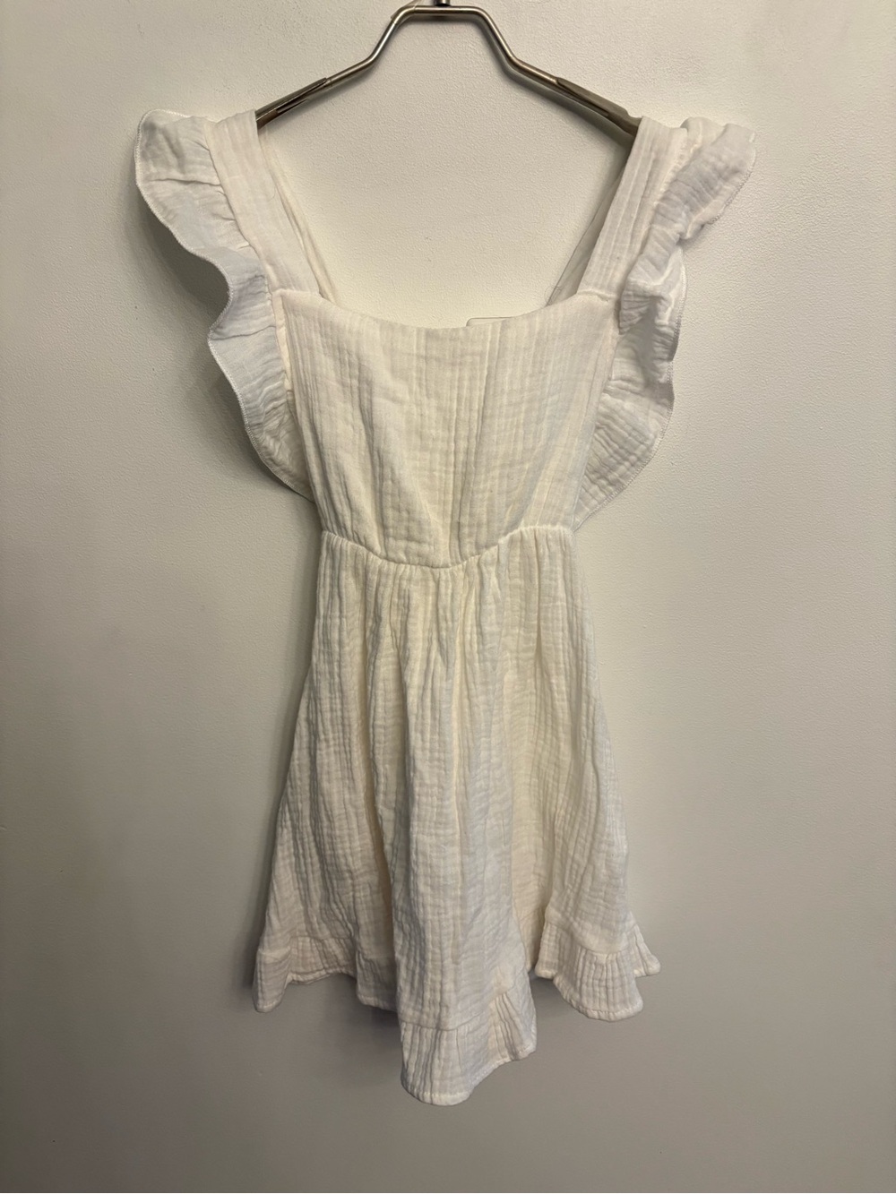 White Gauze Ruffle Strap Sundress 4-5 years